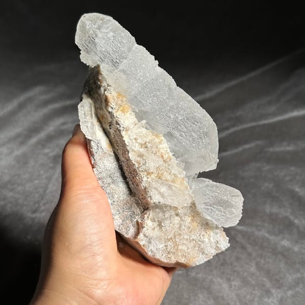 White baryte column with glassy tabular blades from Sichuan, China, overall view