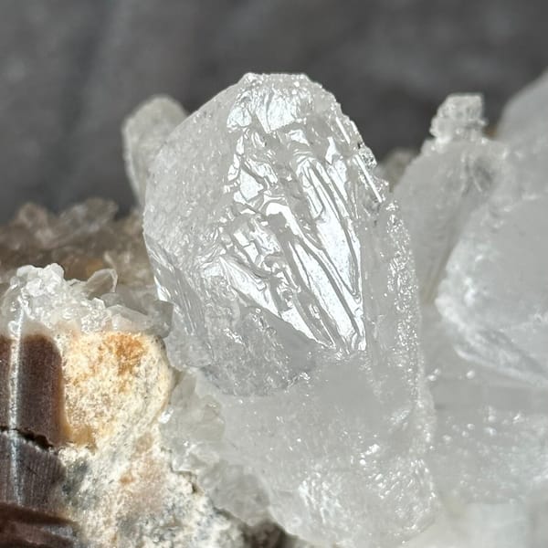 White baryte column with glassy tabular blades from Sichuan, China, base view
