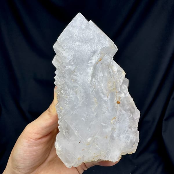 Large white baryte floater of stacked tabular blades from Jinkouhe, Sichuan, China, second angle