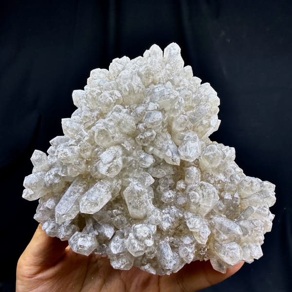 Heart-shaped cluster of pale quartz points from Inner Mongolia, China, second angle