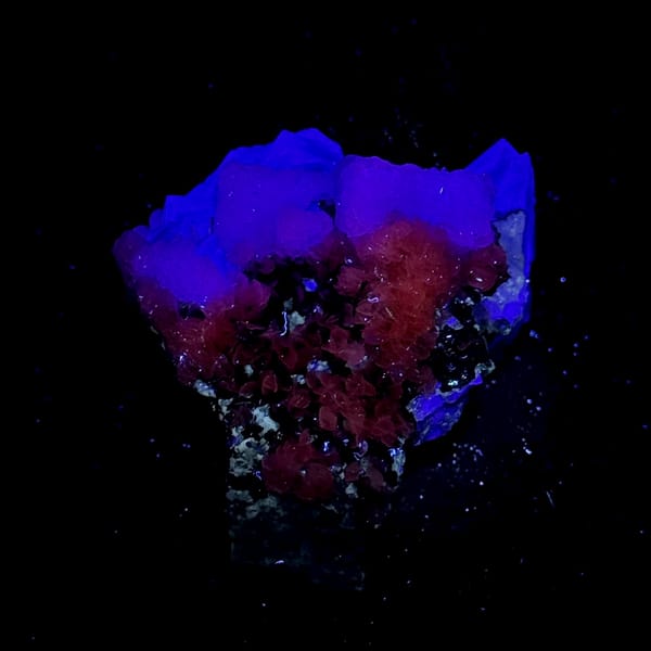 Pale purple phantom fluorite with pyrrhotite and calcite from Inner Mongolia, China, second angle