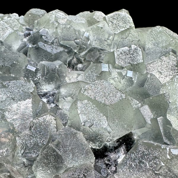 Mound of pale green stepped fluorite cubes from Fujian, China, top view