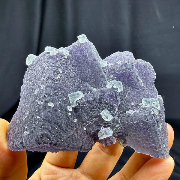 Sparkling stepped purple fluorite block from Fujian, China, second angle