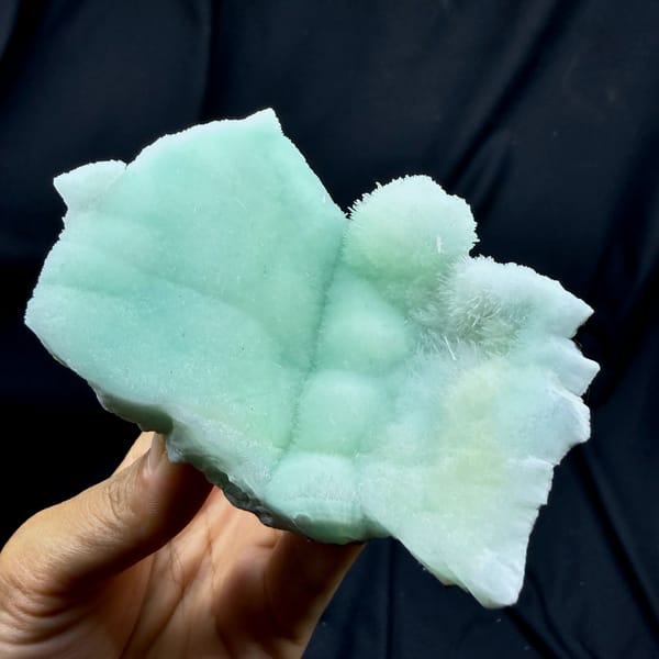 Soft aqua-green acicular aragonite mound from Yunnan, China, second angle