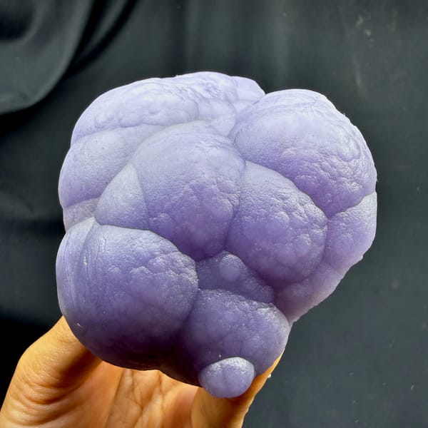 Lavender botryoidal agate mass with purple fluorite from Henan, China, second angle