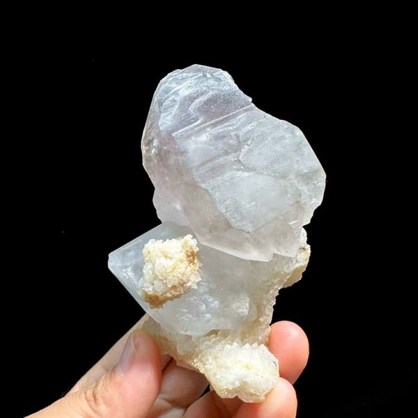 Pale purple and white cathedral quartz group from Brazil, second angle