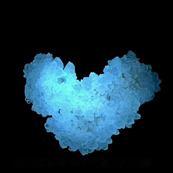 Heart-shaped hollow calcite cluster from Yunnan, China, second angle
