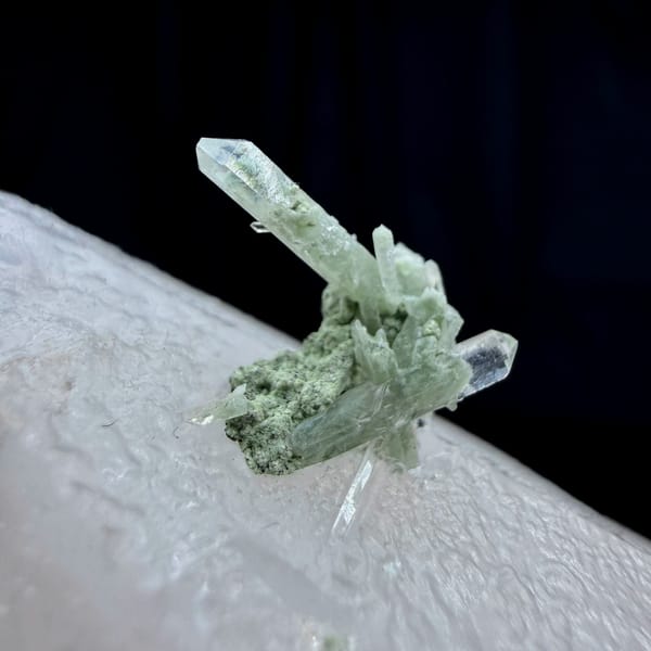 Calcite crystal with green phantom quartz, from Guangdong, China, reverse side
