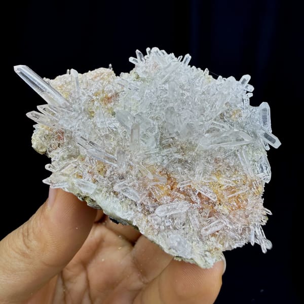 Sunburst of clear quartz needles from Guangdong, China, second angle