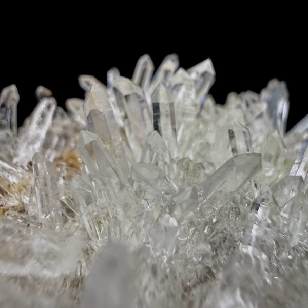 Sunburst of clear quartz needles from Guangdong, China, top view