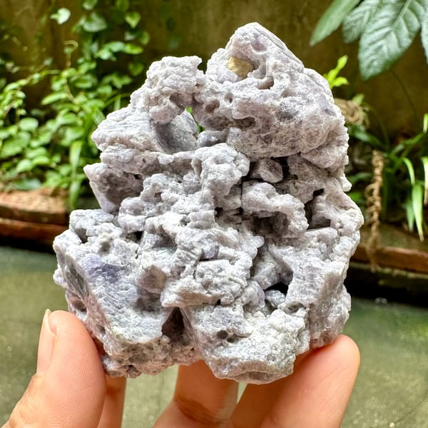 Purple spinel in marble, from Vietnam, top view