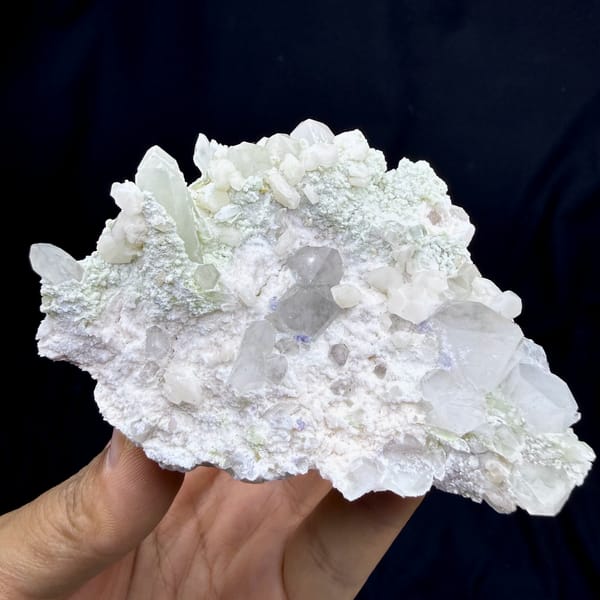 Quartz and calcite with mica, from Hunan, China, top view