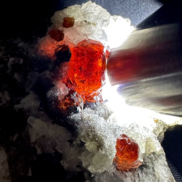 Sphalerite with quartz and calcite, from Hunan, China, top view