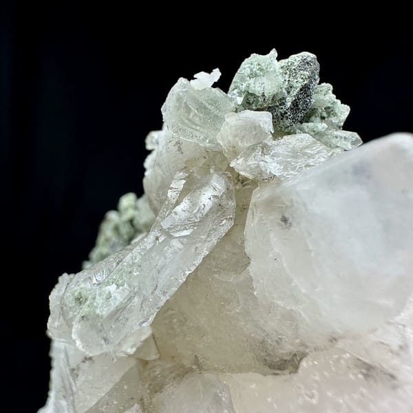 Calcite crystals with quartz, from Guangdong, China, reverse side
