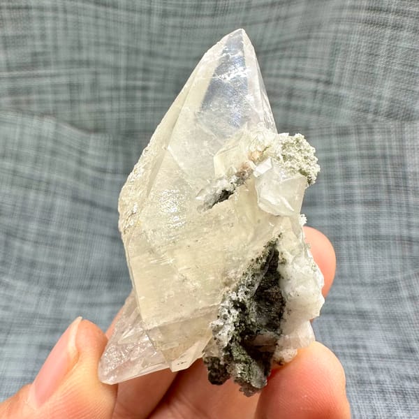 Tall translucent calcite scalenohedron from Inner Mongolia, China, second angle
