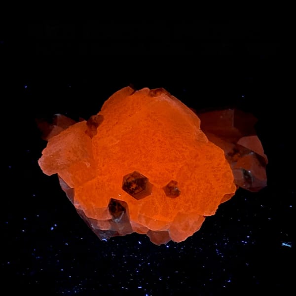 Star calcite with candle quartz, from Inner Mongolia, China, close-up of the crystal faces