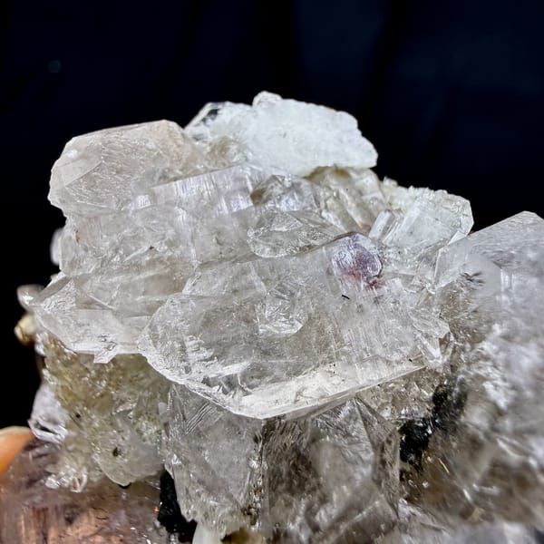 Pale quartz floater with garnet, apophyllite and chabazite from Yunxiao, Fujian, China, second angle