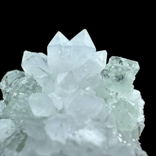 Pale green fluorite cubes in white quartz from Guangdong, China, reverse side