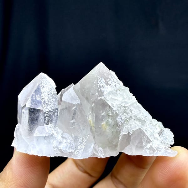 Clear garden-quartz cluster with orange inclusion from Sichuan, China, second angle