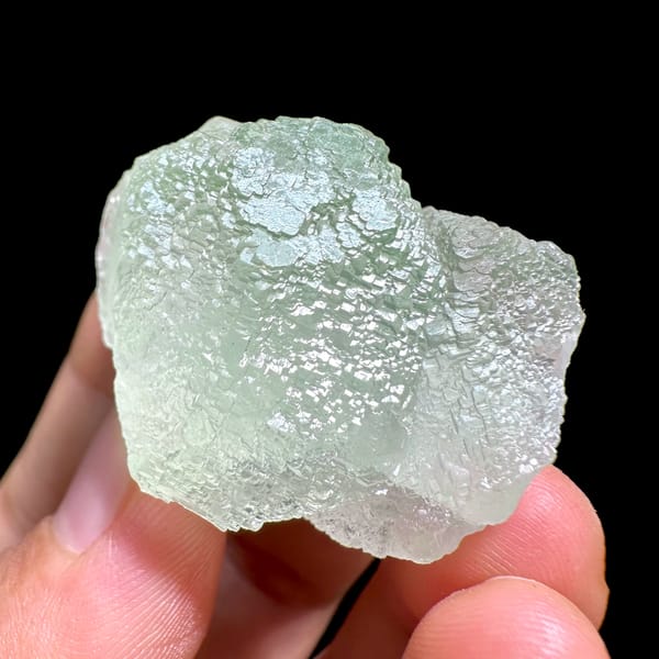 Mint-green stepped fluorite crystal from Xianghualing, Hunan, China, top view