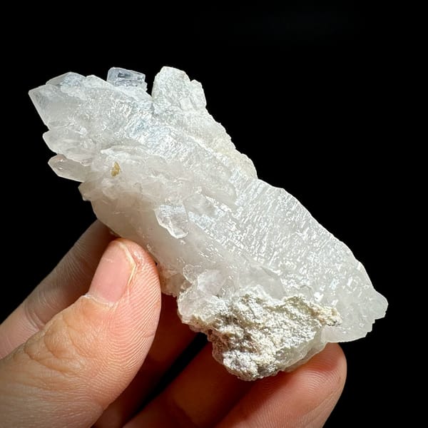 Large frosted quartz crystal with purple-cored fluorite from Yaogangxian Mine, Hunan, China