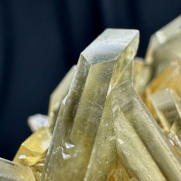 Golden-yellow transparent baryte blades from Yunnan, China, second angle