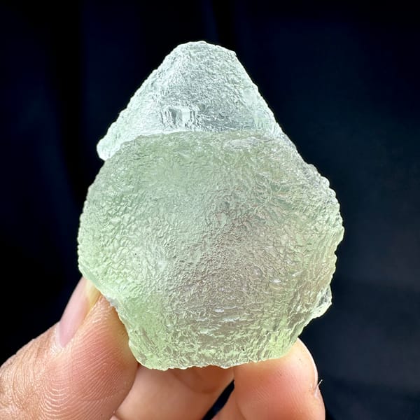 Pale green stepped fluorite with frosted skin from Guangdong, China, second angle
