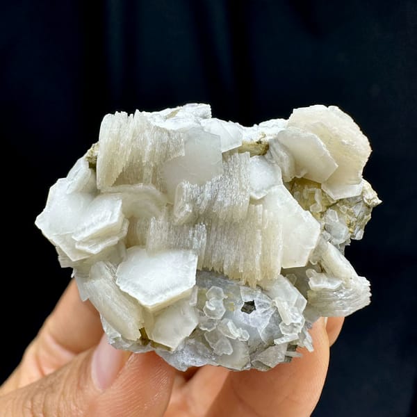Hexagonal layered calcite, from Yunxiao, Fujian, China, close-up of the crystal faces