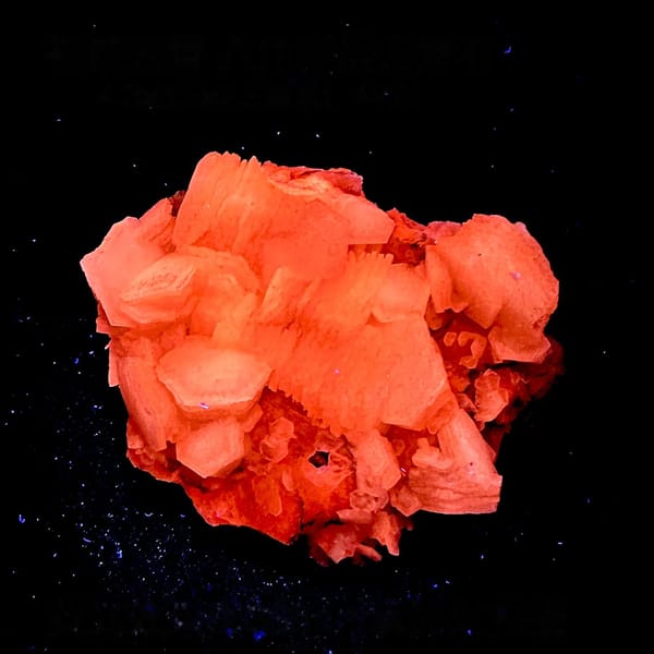 Hexagonal layered calcite, from Yunxiao, Fujian, China, detail of the matrix contact