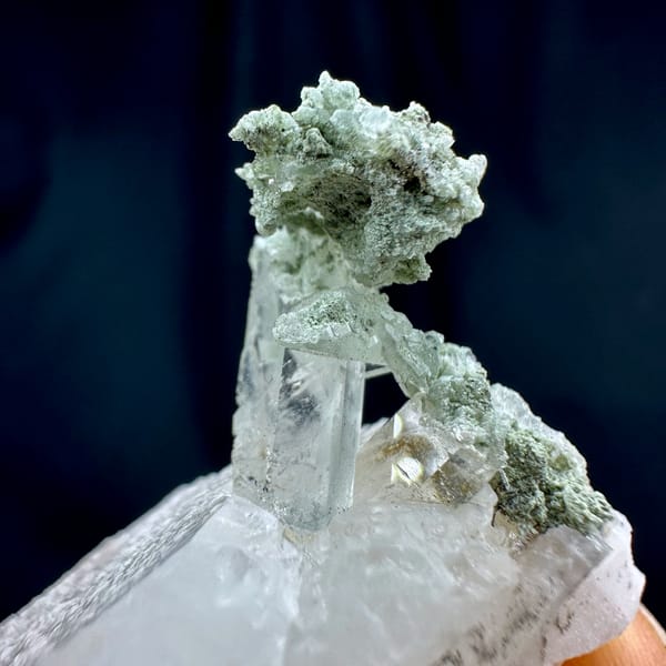 Calcite crystal with quartz, from Guangdong, China, reverse side