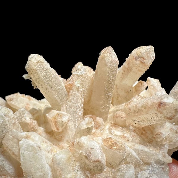 Spiky cluster of pale quartz needles with pyrite from Inner Mongolia, China, second angle