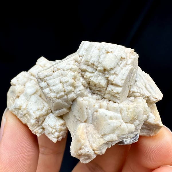 Blocky cream feldspar crystals with small quartz from Yunxiao, Fujian, China, second angle