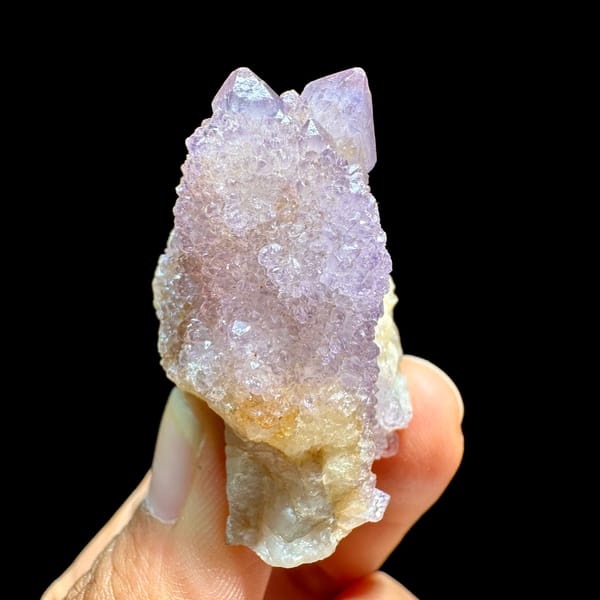 Lilac cactus quartz crystal on small matrix from South Africa, second angle