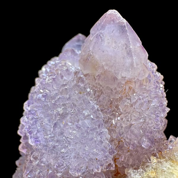 Lilac cactus quartz crystal on small matrix from South Africa, reverse side