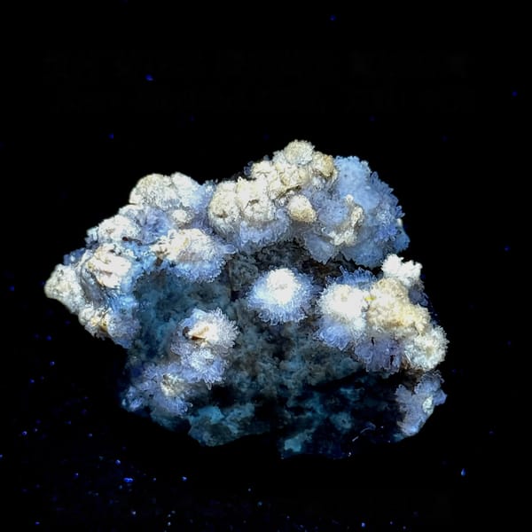 Chrysanthemum creedite sprays, from Guizhou, China, detail of the matrix contact