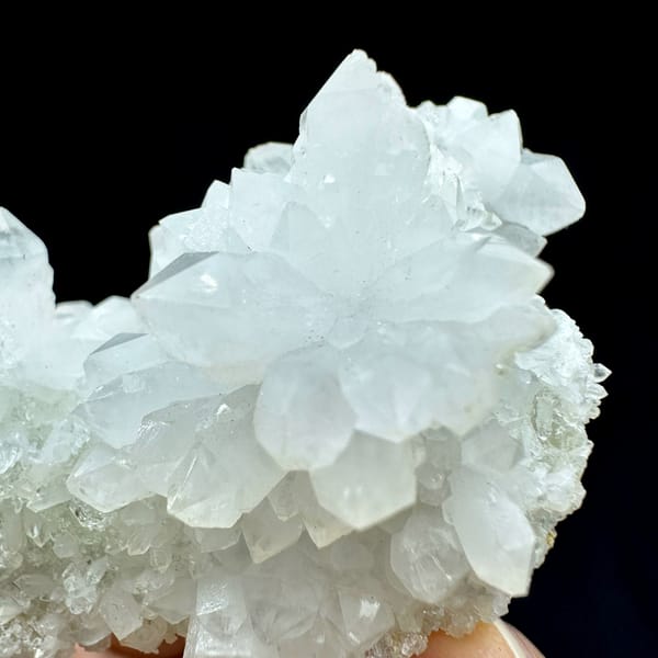 White quartz cluster with clear point and white fluorite from Guangdong, China, top view