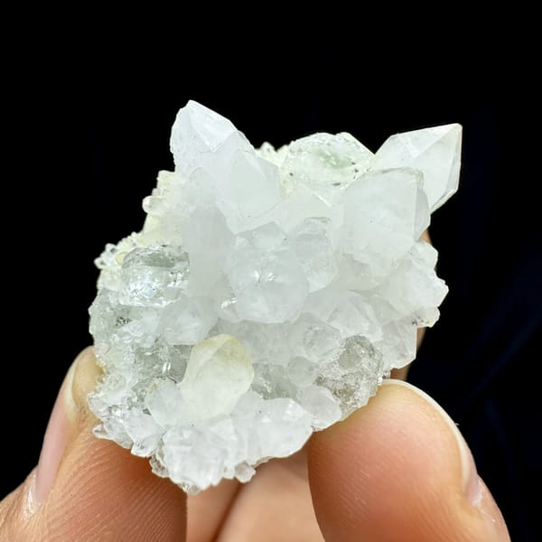 Clear quartz points with pale green fluorite from Guangdong, China, second angle