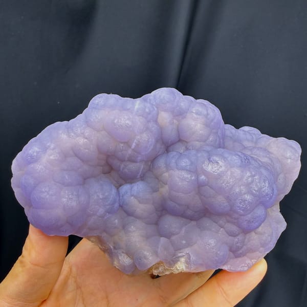 Large botryoidal taro-purple fluorite from Henan — alternate view