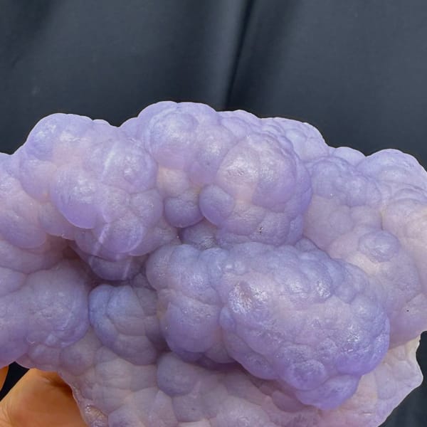 Large botryoidal taro-purple fluorite from Henan — alternate view