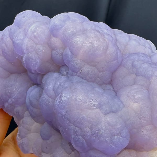 Large botryoidal taro-purple fluorite from Henan — detail view