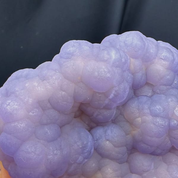 Large botryoidal taro-purple fluorite from Henan — detail view