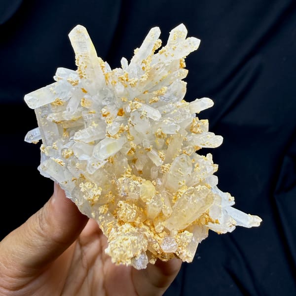 Cluster of clear quartz with dolomite from China, one-of-a-kind specimen, photo 3 of 5