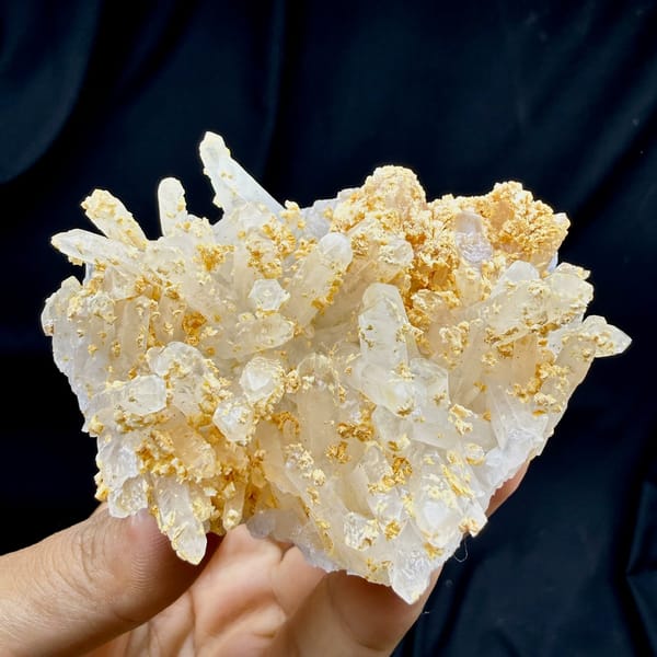 Clear quartz crystal cluster with dolomite from China, natural mineral specimen, photo 1 of 5