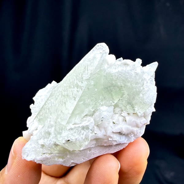 Crystals of green calcite with dolomite from China, one-of-a-kind specimen, photo 3 of 4