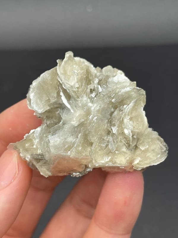 Silvery mica book cluster from Xuebaoding, Sichuan, China, second angle