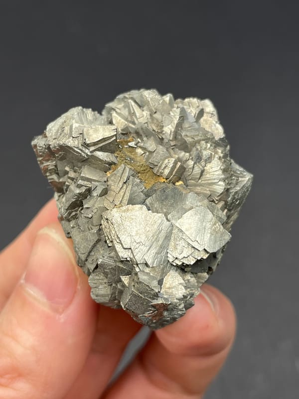 Silvery metallic arsenopyrite crystal group from Yaogangxian, Hunan, China