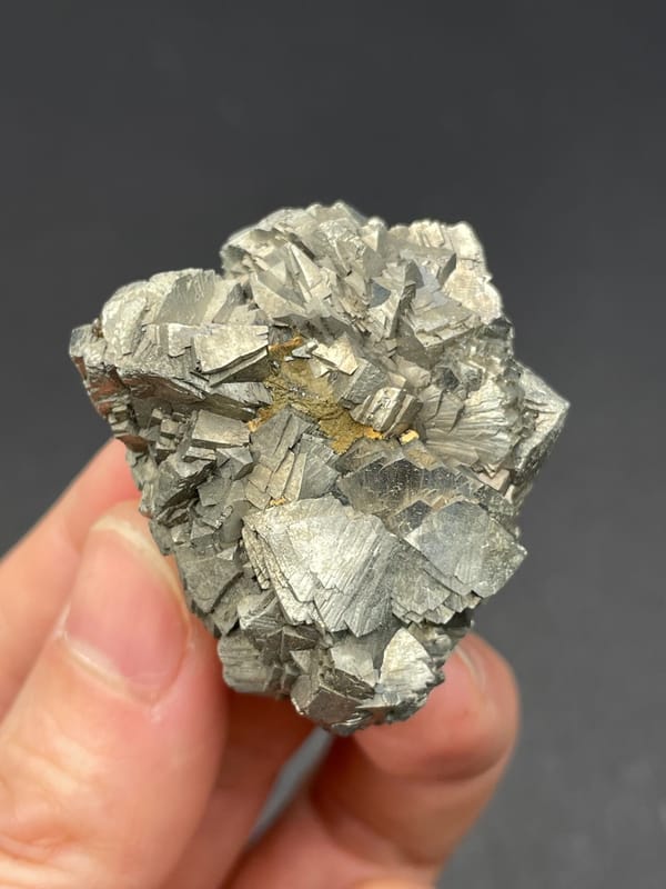 Silvery metallic arsenopyrite crystal group from Yaogangxian, Hunan, China, second angle