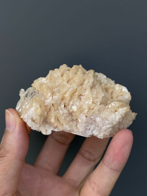 Cream-white dolomite crystal mass from Hunan, China, second angle