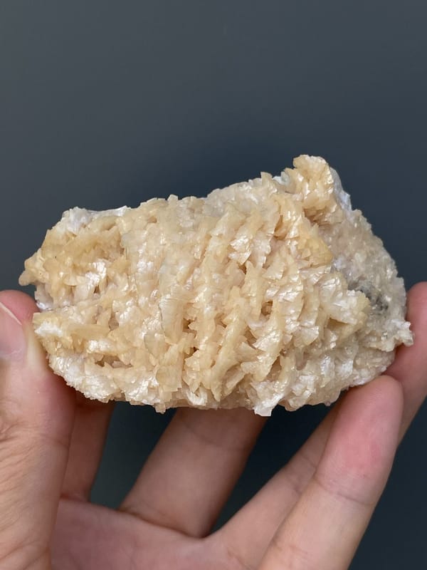 Cream-white dolomite crystal mass from Hunan, China, reverse side