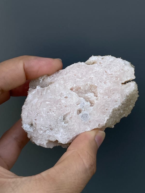 Cream-white dolomite crystal mass from Hunan, China, side view